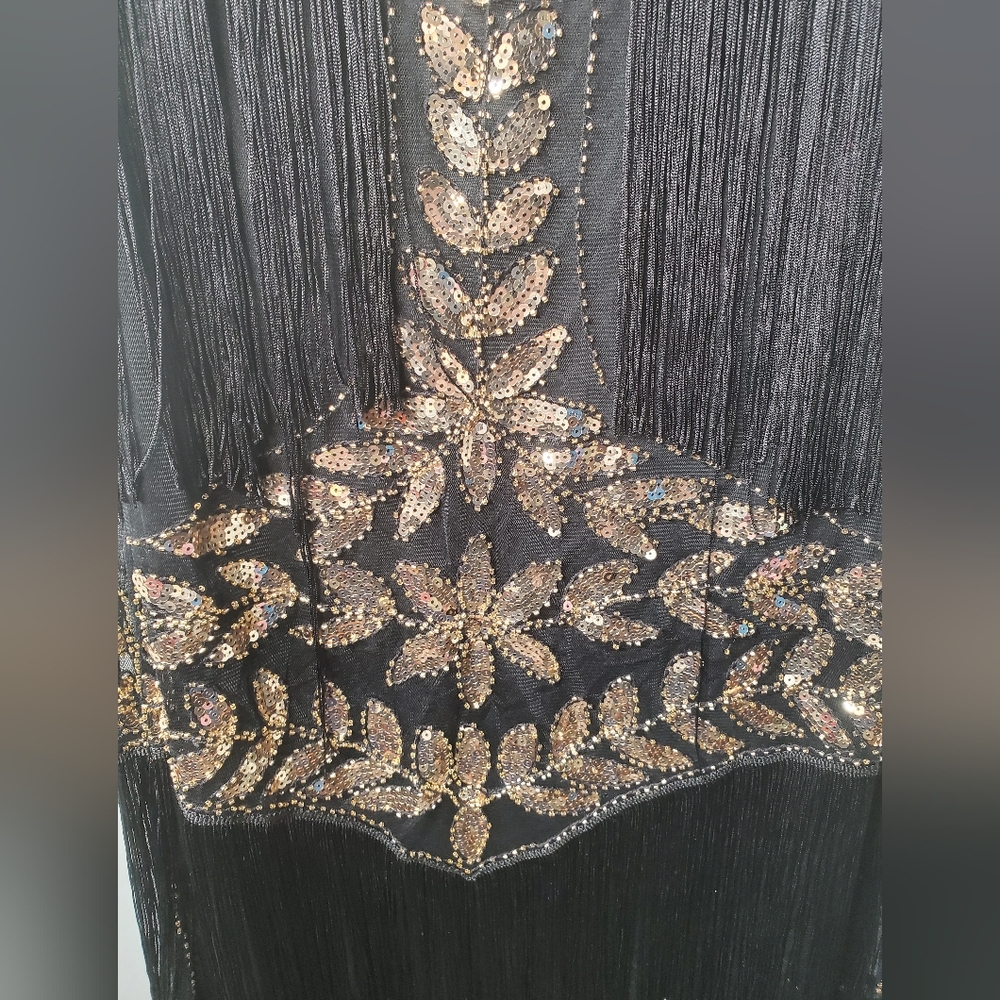 Glamorous Sequin Black and Gold Mini Dress - Picture 2 of 4